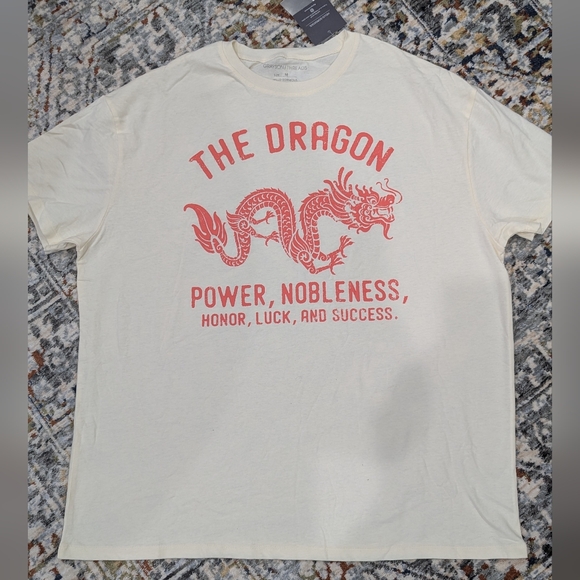 Grayson Threads Tops - NWT GRAYSON/THREADS Cream T-Shirt with Red Dragon Size Medium